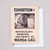 The front side of a notecard shows an exhibition poster for an exhibition on the watercolors, prints, and drawings of Wanda Gág with a drawing of a spinning wheel.