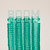 Detail of stretch bracelet made from transparent aqua stacked laser-cut acrylic 'BOOM' cut outs
