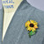 Trovelore Embroidered and Beaded Sunflower Pin