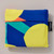 Blossom cobalt blue background with orange, yellow and green flower graphics Convertible Backpack Tote by Notabag  folded