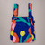 Underside of Blossom cobalt blue background with orange, yellow and green flower graphics Convertible Backpack Tote by Notabag