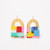 Modern Colorblock Arch Glass Bead Earrings by Loominous Design