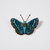 Realistic Embroidered & Beaded Blue Butterfly Pin