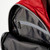Detail showing grey zipper and grey interior and interior zip pocket