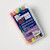 The back of a pack of "Unstoppable Ink" markers in a clear carrying case, showing details and specs about the markers inside.