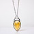 Large Amber Teardrop Artisan Glass Necklace by Lulu and Glass