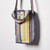 Blue Striped Piping Mini Upcycled Quilted Kantha Tote