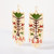 Beaded Fraktur Floral Dangle Earrings in Cream & Green