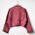 Red Plaid Cropped Kaira Upcycled Quilted Kantha Jacket by Namai