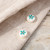 As the Crow Flies and Co Teal Clover Vintage Plate Earrings by As the Crow Flies and Co