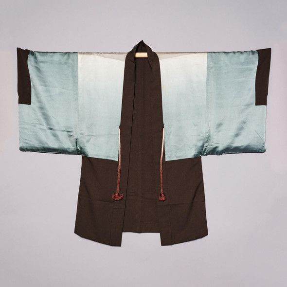 Vintage Haori Mountain Scene Silk Jacket