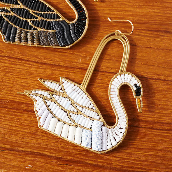 Alchemilla Swan Earrings