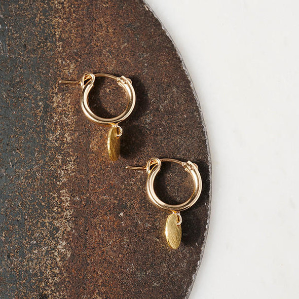 Susan Rifkin Gold Hoop with Coin Earrings by Susan Rifkin 