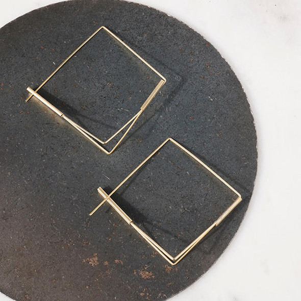  Poise Square Gold Hoops  