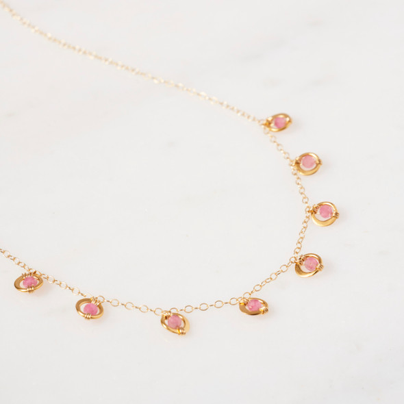 Dangled Dots Gold Filled Necklace by Susan Rifkin