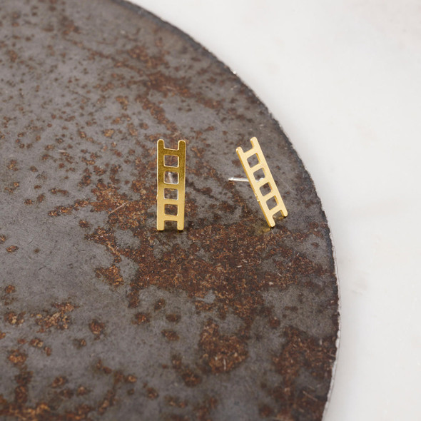 Philadelphia Museum of Art Tiny Ladder Brass Stud Earrings