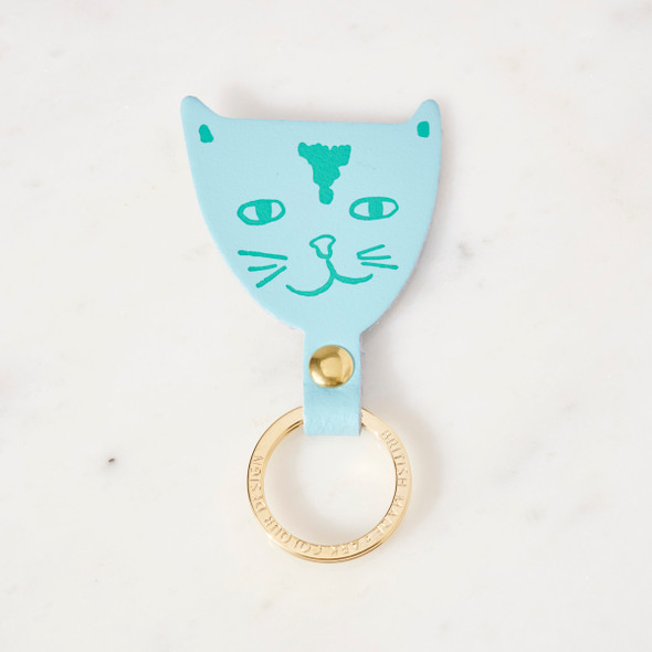 Cat Shaped Leather Key Fob