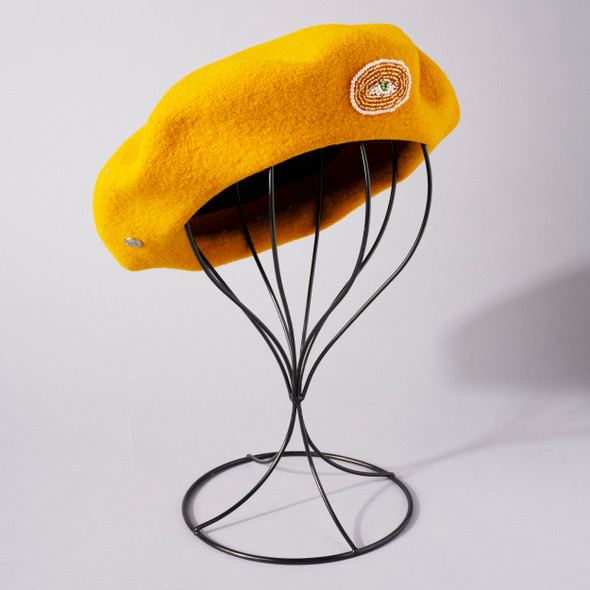 Tumeric Beret with Eye by Tessa Perlow