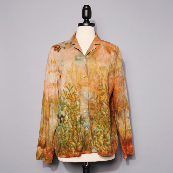 Hand-Painted & Dyed Linen Blazer by Touch Threads