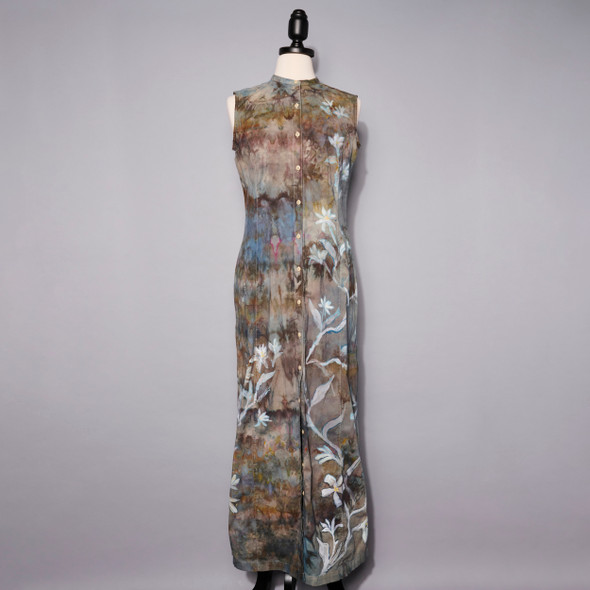 Hand-Painted & Dyed Long Sleeveless Dress by Touch Threads