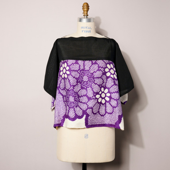 Violet One-Of-A-Kind Shibori Top