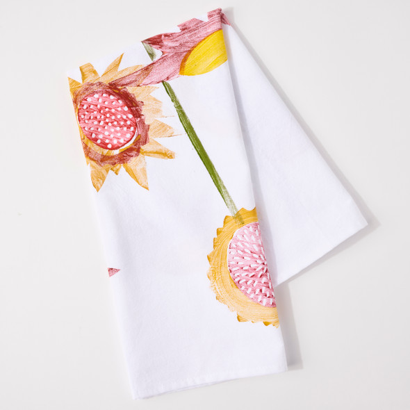 Sunflower Tea Towel by Pretty Flours