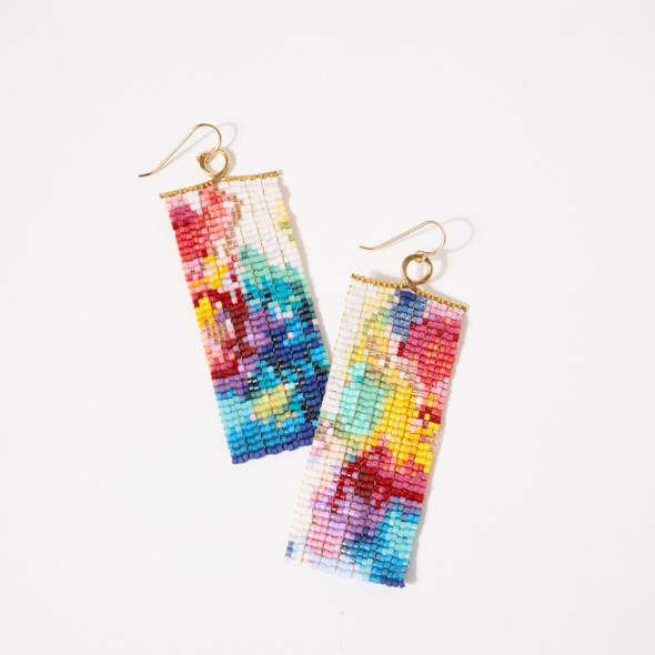 Abstract Swirls Glass Bead Earrings by Loominous Design