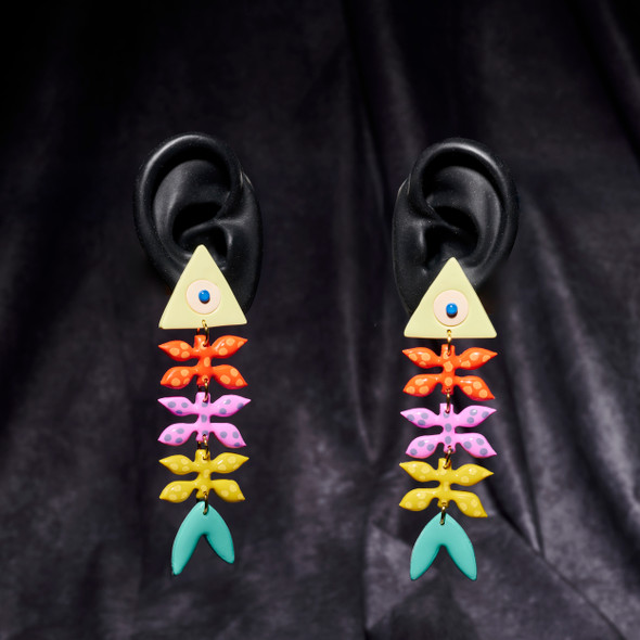 Colorful Bone Fish Earrings by Delaney & Blu