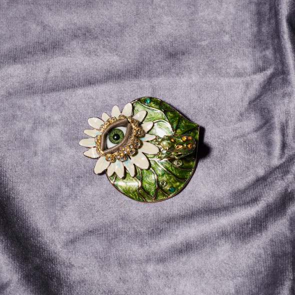 Lily Pad Wink Brooch by Margaretta Fox