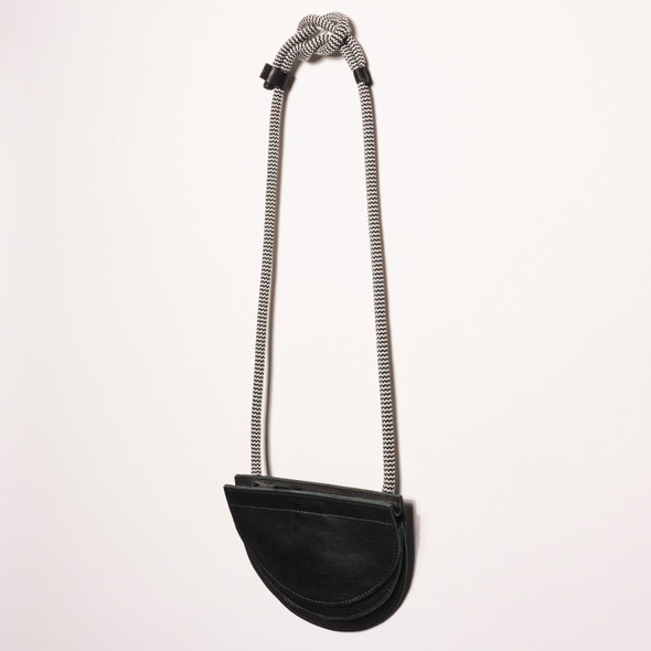 Leather Eclipse Mini Bag in Black