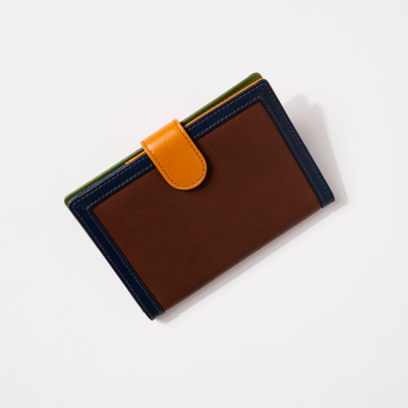 Leather Passport Wallet in Harvest Multi