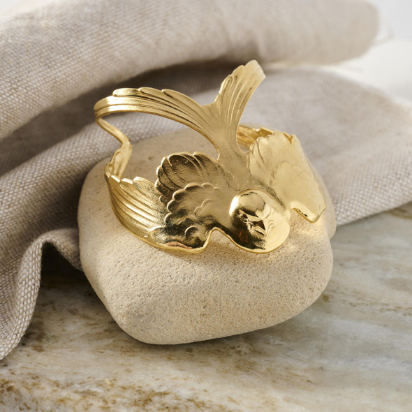 Gold Barn Swallow Cuff Bracelet