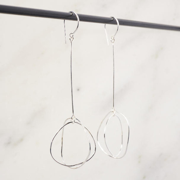 Forge and Finish Sterling Extra Long Orbit Earrings by Forge and Finish