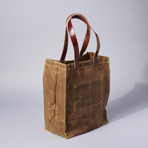 Peg and Awl Spice Marlowe Waxed Canvas and Leather Tote by Peg and Awl