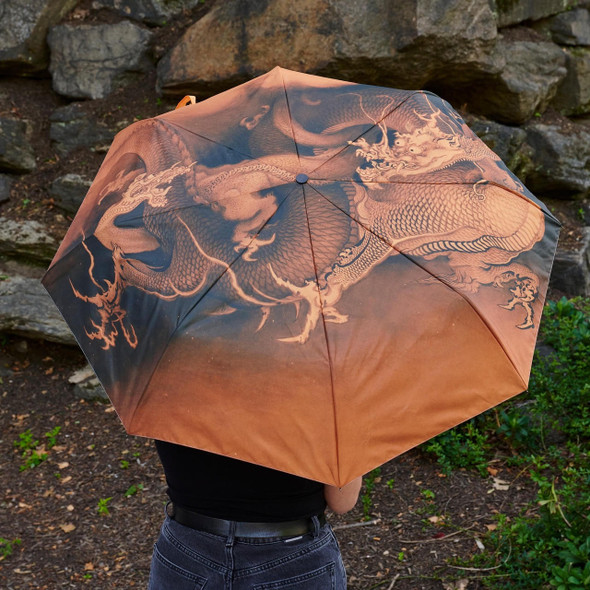 Hōgai Two Dragons in Clouds Umbrella