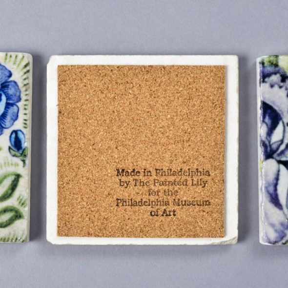 The Painted Lily Frend de Morgan Blue Flowers Tile by The Painted Lily 