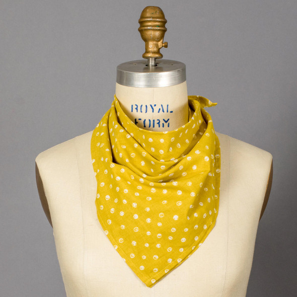 Hemlock Goods Ellis Mustard Dot Bandana 