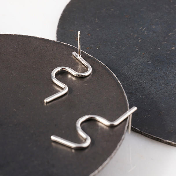  Sterling Squiggle Studs by Niki Leist 