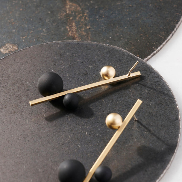  Black & Gold Note Earrings  