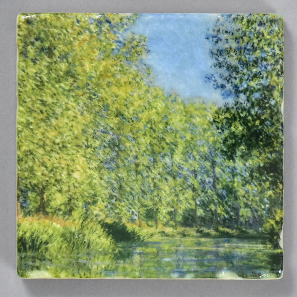 Philadelphia Museum of Art Monet Bend in the Epte River near Giverny Tile by The Painted Lily