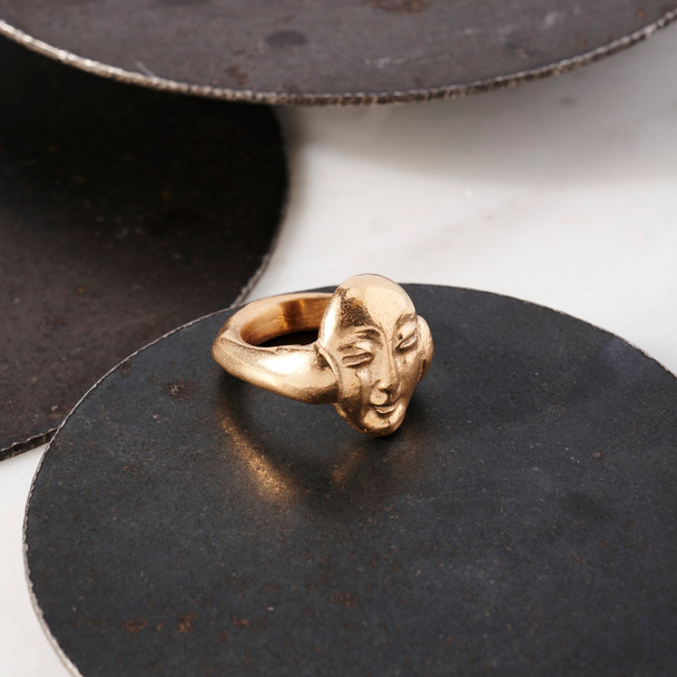 Bronze Faces Ring by Emily Deakin Design