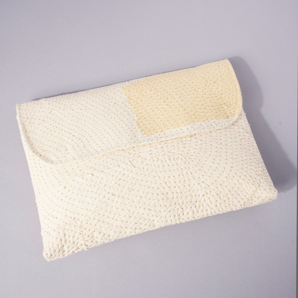 Ecru Hand-Quilted Laptop Sleeve