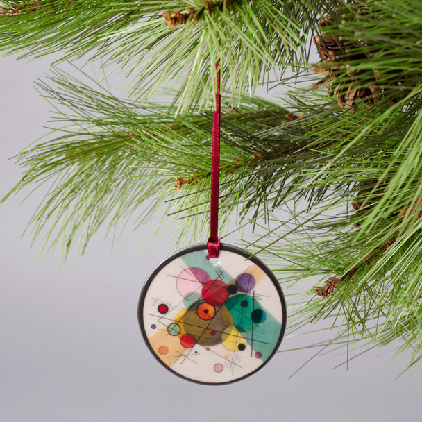 Kandinsky Circles in a Circle Ornament by The Painted Lily