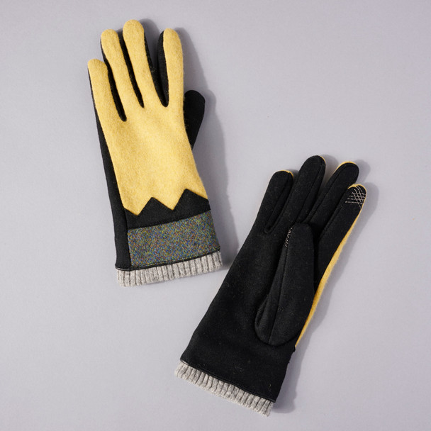Zigzag Wool & Cashmere Gloves