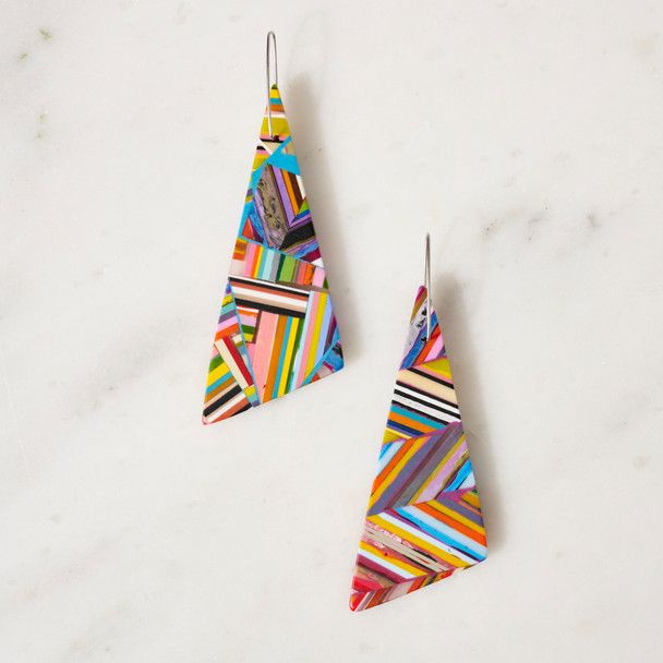 Misk Acrylic Triangle Dangle Earrings Asst