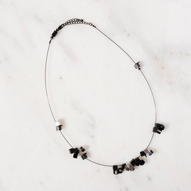 Codex Short Necklace - Silver & Black