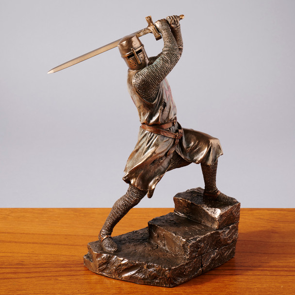 12" Resin "Knights Templar on Stairs with Sword" Reproduction