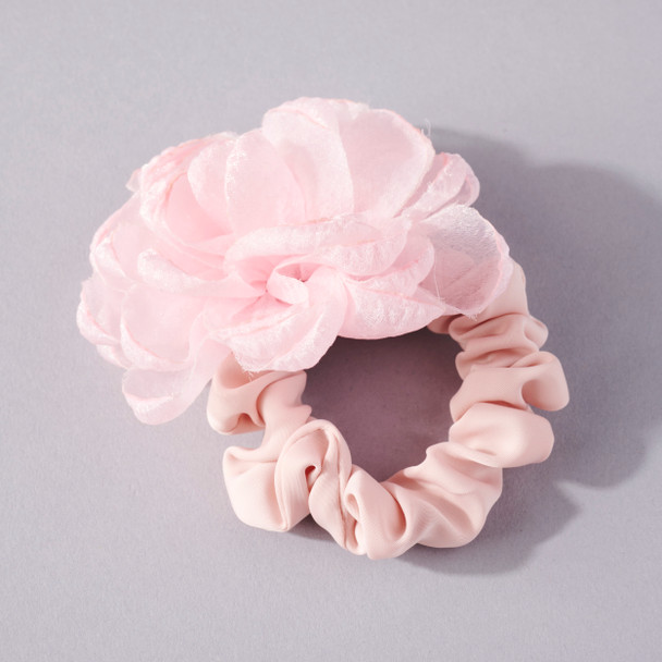 Handmade Big Organza Rose Flower Scrunchie