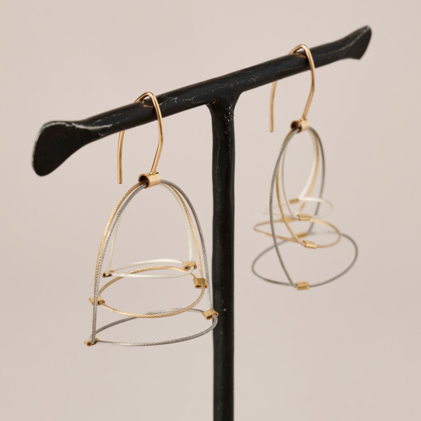 Stainless Steel Swirl Hook Earrings