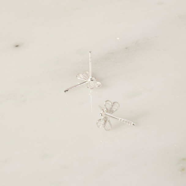 Sterling Silver Dragonfly Earrings on Monet Footbridge Card